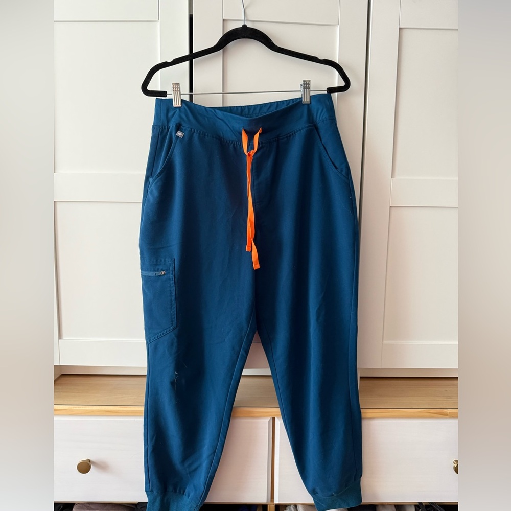 Figs Zamora High Waisted Jogger Pants - Deep Reef L/P